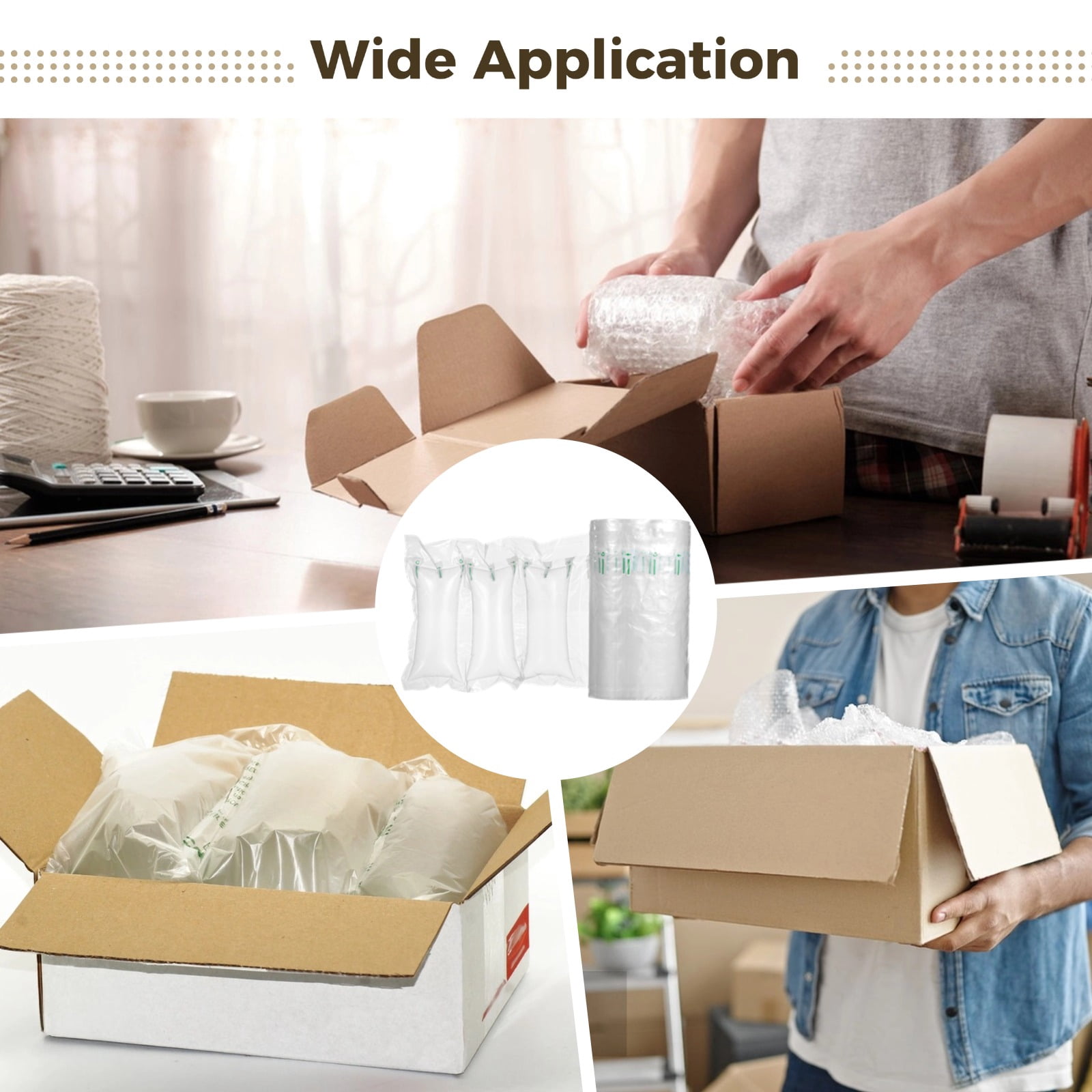 500 PCS Inflatable Cushion Bags Protect Air Pillows, Anti-Pressure Air Bubble Wrap for Moving Shipping Packing, Thickened PA+PE Material, Includes Hand Pump