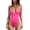 Rose red, variant on Women's Plunging V-Neck One-Piece Swimsuit, High-Cut Cheeky Bathing Suit with Adjustable Straps, Slimming Swimwear for Beach, Pool, Vacation