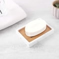 thumbnail image 5 of Luxspire Bamboo Soap Dish, Resin Soap Holder with Drainage, Wooden Soap Dish for Shower, Bathroom, Sink, Kitchen and Countertop, Gravel White, 5 of 8