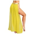 thumbnail image 2 of Sxiwei Women's Egyptian Cosplay Maxi Skirt with High Split Cut for Halloween and Rave Parties Yellow L, 2 of 5