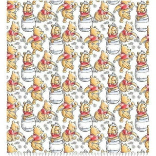 Winnie The Pooh On Blue Cotton Fabric 1/2 Yard (18 By 44”) New