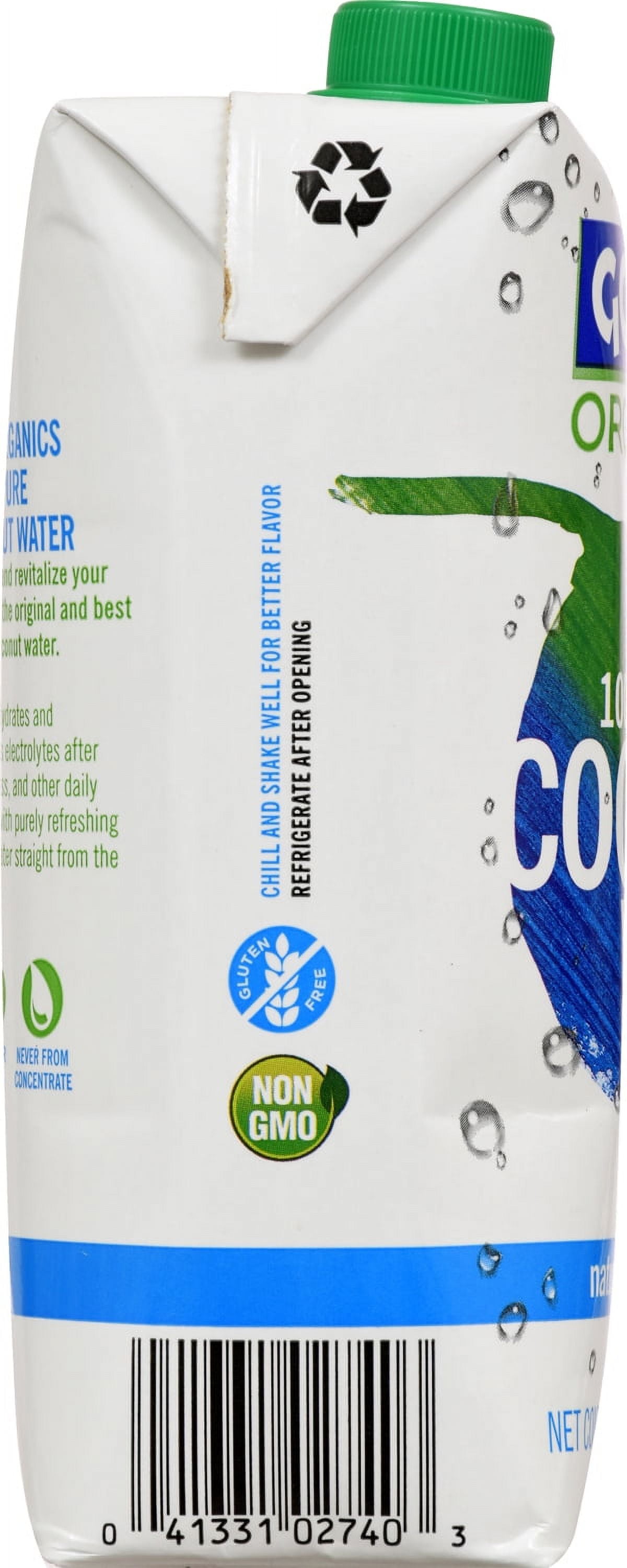 GOYA Organic Coconut Water, 16.9 fl oz Carton, Tropical Drink