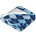 thumbnail image 2 of Bingfone Blue Squares Print Flannel Fleece Blanket Throw Blanket for Bed,Sofa,Couch,Travel,Camping(60"x50" ), 2 of 8