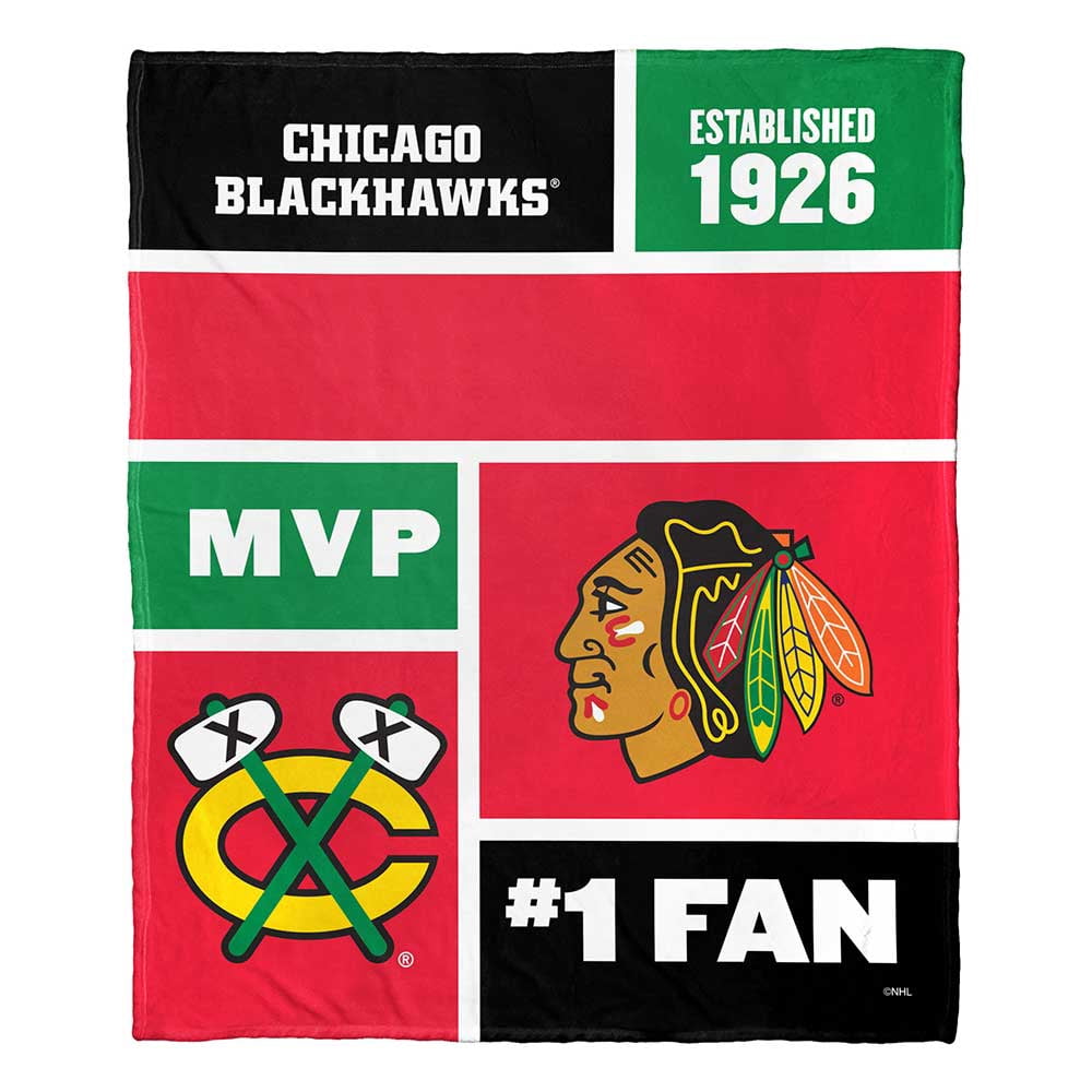 Chicago Blackhawks NHL Colorblock Personalized Silk Touch Throw Blanket, 50" X 60"