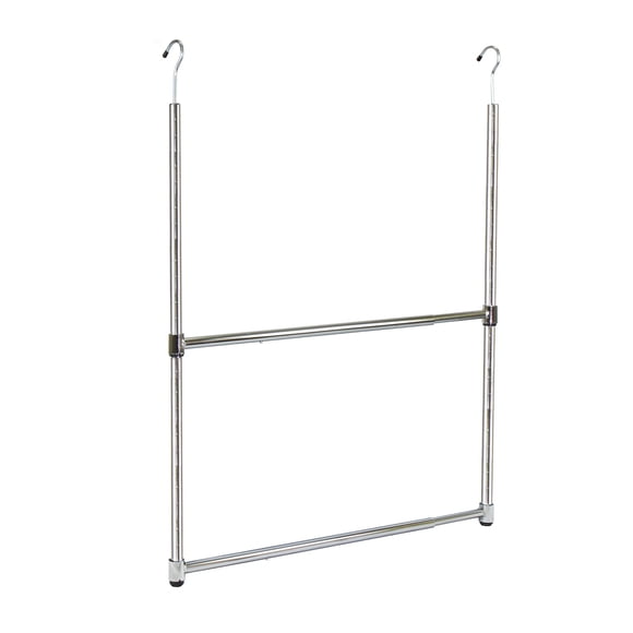 Oceanstar ACR1538C 2-Tier Portable Adjustable Closet Hanger Rod, Chrome