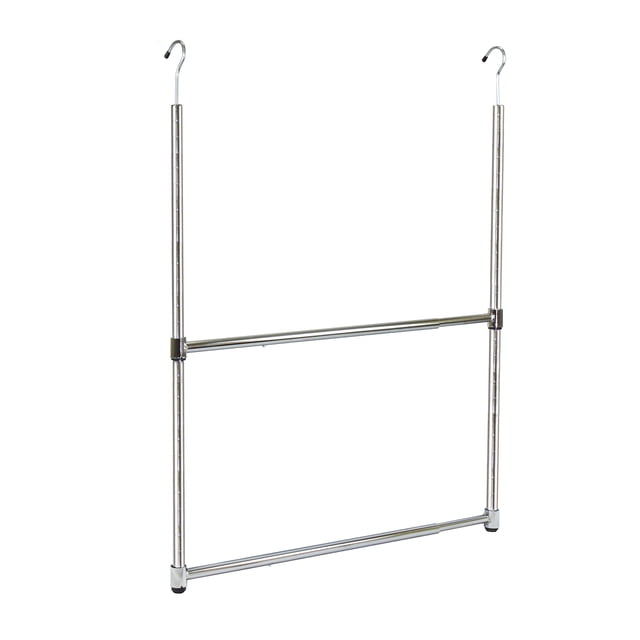 Oceanstar ACR1538C 2-Tier Portable Adjustable Closet Hanger Rod, Chrome