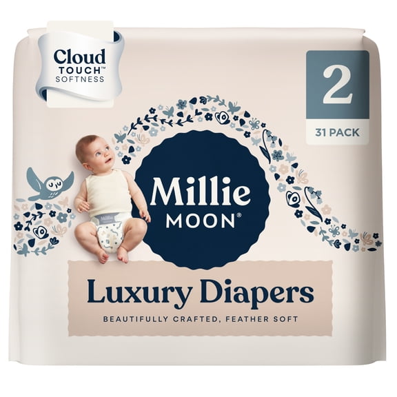 Millie Moon Luxury Diapers, Size 2, 31 Count (Select for More Options)