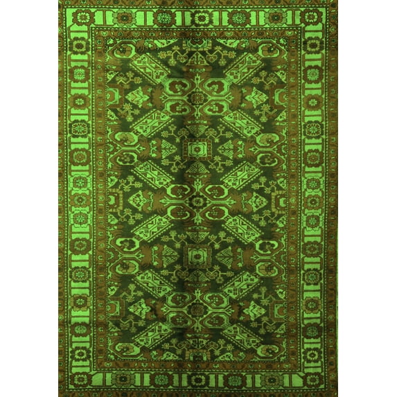 Ahgly Company Indoor Rectangle Persian Green Traditional Area Rugs, 2' x 3'