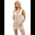 thumbnail image 2 of Conjunto de 2 Piezas de Ropa de Estar Informal de Punto para Mujer, con Escote en V y Lazo Frontal, Chaleco y Pantalones Cortos A Juego, para Playa Albaricoque M, 2 of 7
