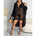 thumbnail image 2 of Savvy and Selah Women Swimsuit Cover Up, Sheer Mesh with Eyelet Lace-up Front for Bikini Cover Up, 2 of 5