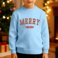 thumbnail image 2 of Wdgfv Girls Christmas Sequins Sweatshirts Merry Glitter Patch Crewneck Sweater Xmas Long Sleeve Pullover Top Light Blue 5-6 Years, 2 of 5