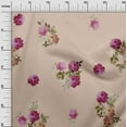 thumbnail image 2 of oneOone Polyester Lycra Fabric Leaves|Pink & Peach Flower Watercolor Printed Fabric 1 Yard 56 Inch Wide, 2 of 4