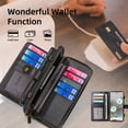 thumbnail image 3 of Decase for Google Pixel 7 Pro 6.7" Case, Multi-Function Zipper Leather Magnetic Pocket Wallet Case with Card Slot Holder, Detachable Flip Protective Cover with Crossbody Shoulder Strap, Black, 3 of 8