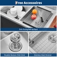 thumbnail image 3 of QinaQin Tarja de cocina top mount de 33 x 22 pulgadas, fregadero doble 50/50 de acero inoxidable T-304, estilo workstation con coladores y accesorios incluidos, 3 of 8