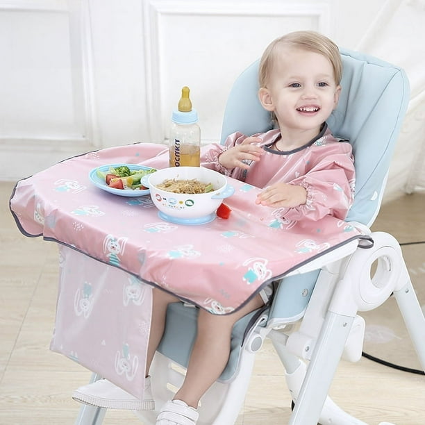 Bandeja para babero con artefacto para comer, cojín para mesa de comedor integrado antisuciedad para bebés, silla de comedor, ropa de abrigo para bebés, estilo primavera y verano
