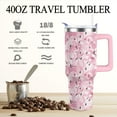 thumbnail image 2 of SM-XLHN Flamingo Tumbler with Handle Flamingo Gifts for Women 40oz Cup Stainless Steel Water Bottle Insulated Travel Coffee Mug with Lid and Straw, 2 of 6