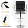 thumbnail image 5 of YRLLENSDAN Counter Height Bar Stools with Back Sets of 2, Barstools 2 Set Adjustable Height Modern Swivel Bar Stool PU Leather Full Back Bar Chairs for Kitchen, Black, 5 of 7