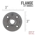 thumbnail image 3 of STZ 310 F-12-2 Black Malleable Iron Floor Flange, 1/2-Inch, 2-Pack, 3 of 7