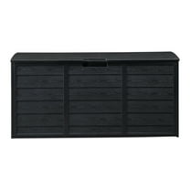 Zimtown 75gal Resin Storage Deck Box Backyard Chest Tools Cushions Toys w/ Wheel,Black