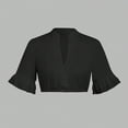 thumbnail image 2 of Sexlip Women's Flared Sleeve Cropped Crop Top Unique Design Lightweight Material Daily Casual Wear Black L, 2 of 6