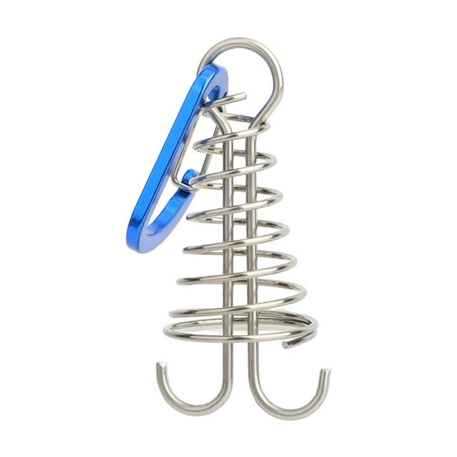 Octopus Deck Peg Spiral Shaped Adjustable Spring Durable Outdoor Camping Octopus Rope Buckle with Carabiner Hook for Hiking