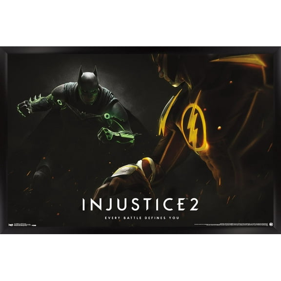 DC Comics - Injustice: Gods Among Us 2 - Batman & The Flash Wall Poster, 14.725" x 22.375", Framed