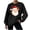 Black, variant on Hooded Sweatshirt for Women Fashion Loose Casual Christmas Printed Round Neck Long Sleeve Hoodless Sweatshirt