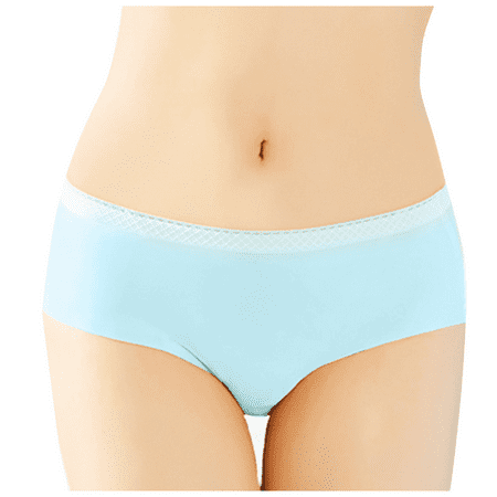 Fulorrnie Underwear for Women Seamless Breathable High Waisted Comfort Panty Cute Elastic Waist Antimicrobial Protection Stretchable Panties Light Blue L