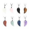 thumbnail image 3 of Qarigey Mujer piedras colgante encanto collar joyería cuello cadena niñas señoras gargantilla para hombre boda collares regalo de Ropa, zapatos y accesorios Miscelánea Obsidiana+Cadena, 3 of 6
