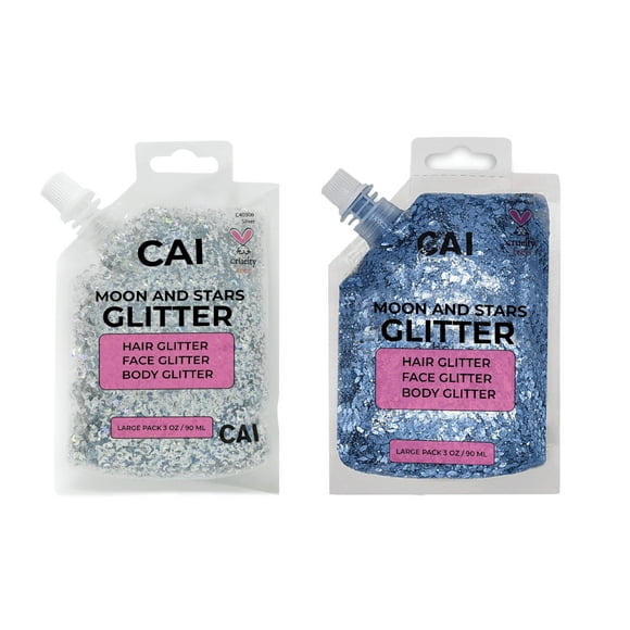 Gel con purpurina CAI BEAUTY NYC para rostro y vello para Halloween, 90 ml, 2 unidades