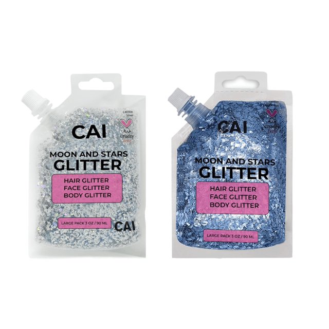 Gel con purpurina CAI BEAUTY NYC para rostro y vello para Halloween, 90 ml, 2 unidades