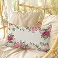 thumbnail image 4 of Pink Flowers Pillow Covers, Linen Long Throw Pillow Case, Spring Floral Farmhouse Botanical Rustic Holiday Pillow Protector Decorative Cushion Cover for Living Room/Bedroom 24" x 36", 4 of 8