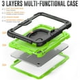 thumbnail image 4 of Dteck iPad 10th Generation Case with Built-in Screen Protector, Heavy Duty Shockproof Drop Protection Rotating Handle Grip Stand Rugged Case for iPad 10th Generation 10.9-Inch 2022, Green, 4 of 7