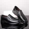 thumbnail image 4 of Quealent Adult Men Shoes Casual Mens Shoes Leather Fashion Men'S Breathable Comfortable Business Slip On Work Mens Slip On Casual Shoes Leather Black 8.5, 4 of 5
