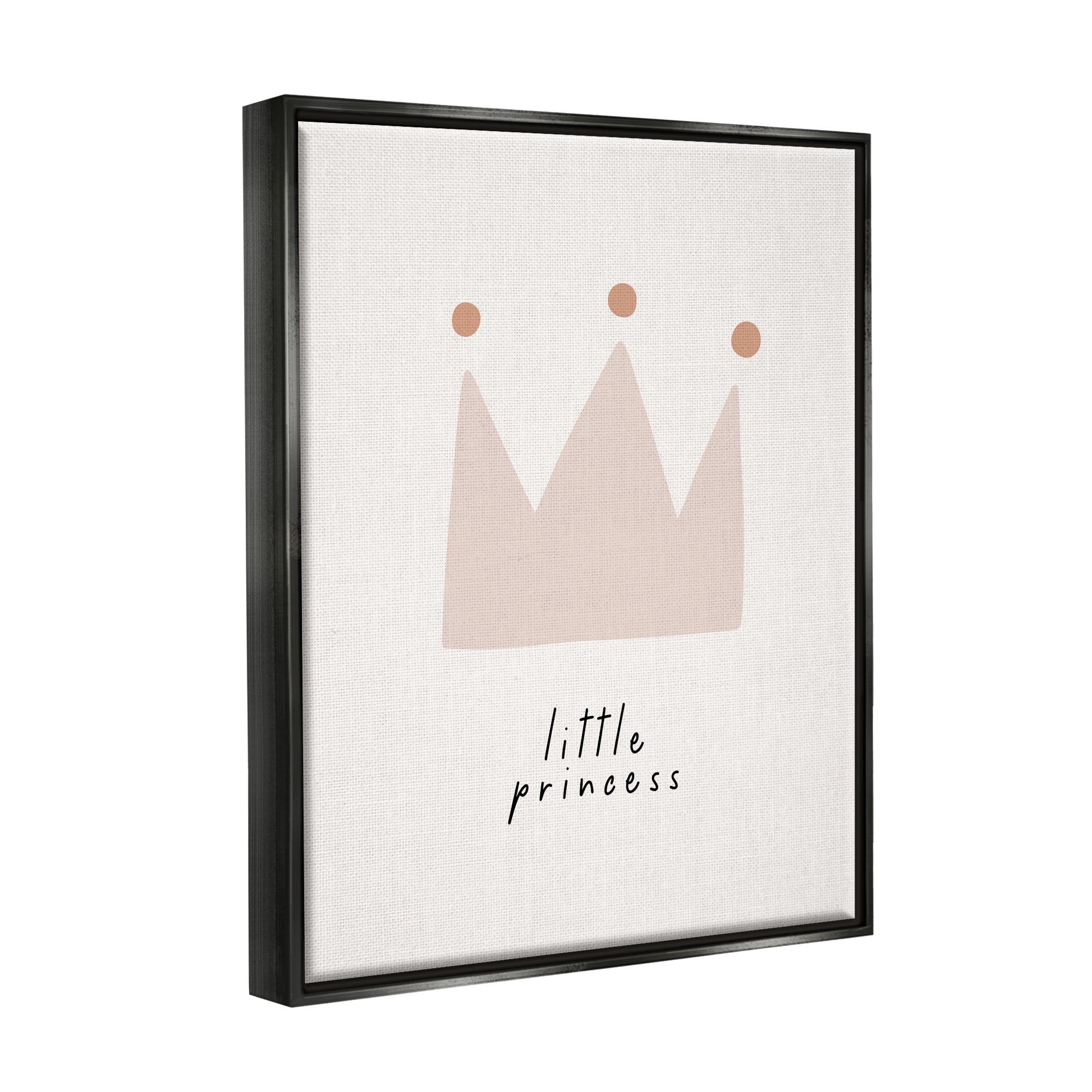 Stupell Industries Little Princess Crown Inspirational Painting Black Floater Framed Art Print Wall Art, 17 x 21
