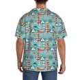 thumbnail image 3 of KLL Sea Lighthouse Print Men's Shirt Short Sleeve Button Down Summer Cuba Beach Shirts- X-Large, 3 of 5