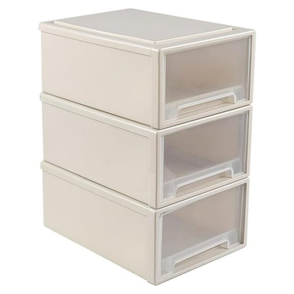 12 Quart Stackable Plastic Drawers, Plastic Compact Stacking Storage Drawer Unit, 3 Packs