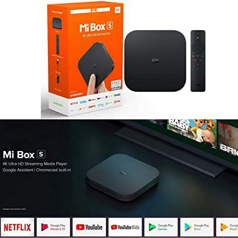 Xiaomi Mi Box S 4K HDR Streaming Media Player with Remote Control Google &  Voice Assistant 