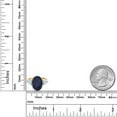 thumbnail image 3 of Gem Stone King 18K Yellow Gold Plated Silver Blue Sapphire and Sky Blue Aquamarine Ring for Women (7.87 Cttw, 14X10MM Oval and 7X5MM Pear Shape, Gemstone September Birthstone, Size 9), 3 of 3
