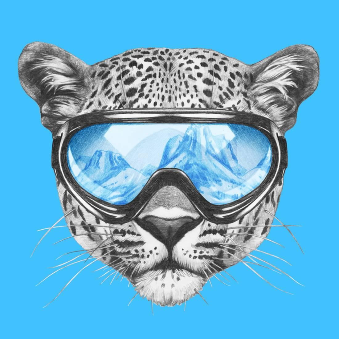 leopard print ski goggles