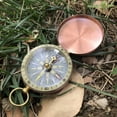 thumbnail image 4 of Vintage Copper Pocket Compass Flip Open Waterproof Luminous Hiking Camping Survival Navigation Tool for Outdoors, 4 of 6