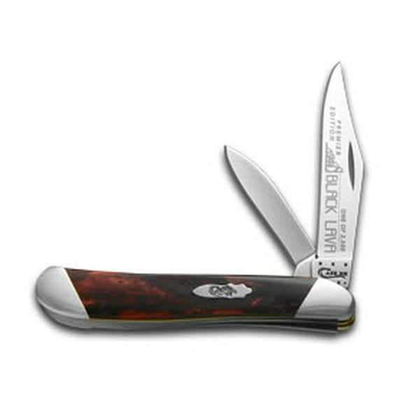 Case XX Knives Slant Series Black Lava Corelon Peanut 1/2500 Stainless Pocket Knife