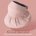 thumbnail image 2 of 50-54cm adjustable head circumference, summer children's empty top hat, foldable big brimmed sun hat, cute sunshade sun hat - Cherry blossom powder, 2 of 5