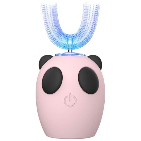Electric Tooth brush U\-Shape Hand\-Free Tooth Brush Set Sonic Tooth Cleaning Tool for Kid pink (8-15y)