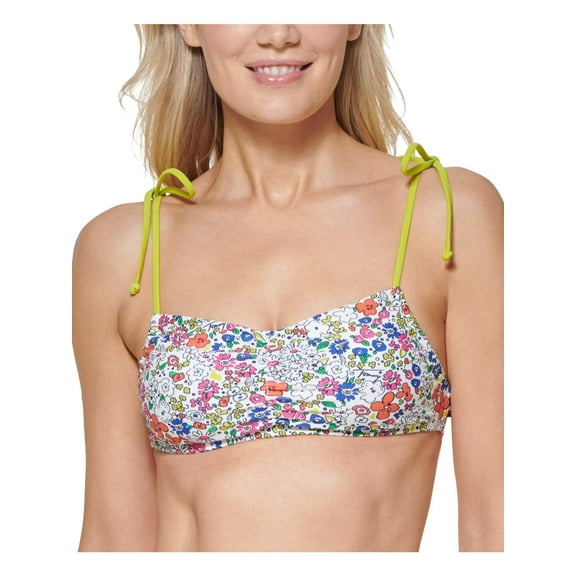 Tommy Hilfiger Womens Floral Removable Padding Bikini Swim top