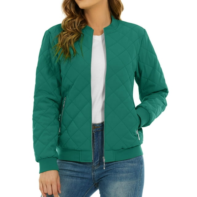 Padded Warm Jackets Womens Classic Retro Pilot bomber Jackets Quilted Coats Zip Up