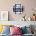 thumbnail image 3 of Wall Clock Blue Black Buffalo Plaid Clocks PVC Silent Non-Ticking Battery Operated Decorative Check Stripe Round Clock for Home Living Room Kitchen Bedroom Office School Wall Decor 14 Inch, 3 of 9
