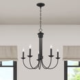 thumbnail image 2 of 42685-04 Livex Lighting Estate - 5 Light Chandelier in Farmhouse Style - 25 Inches wide by 24 Inches high-Black Finish    -Traditional Installation, 2 of 11
