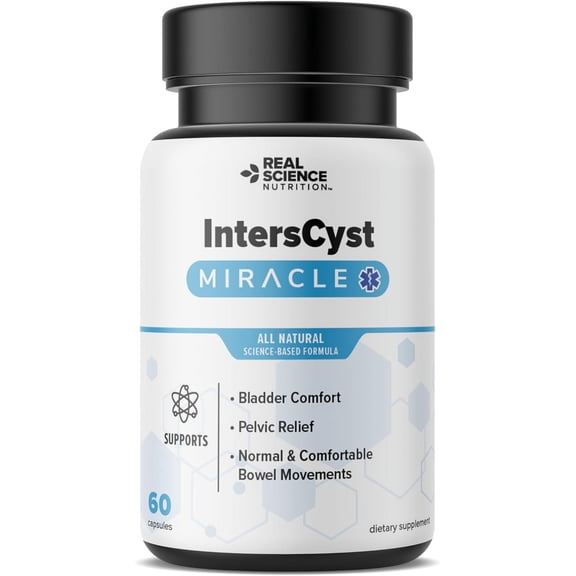 Real Science Nutrition IntersCyst Miracle A Natural Supplement for Bladder and Kidney Health, and Constipation