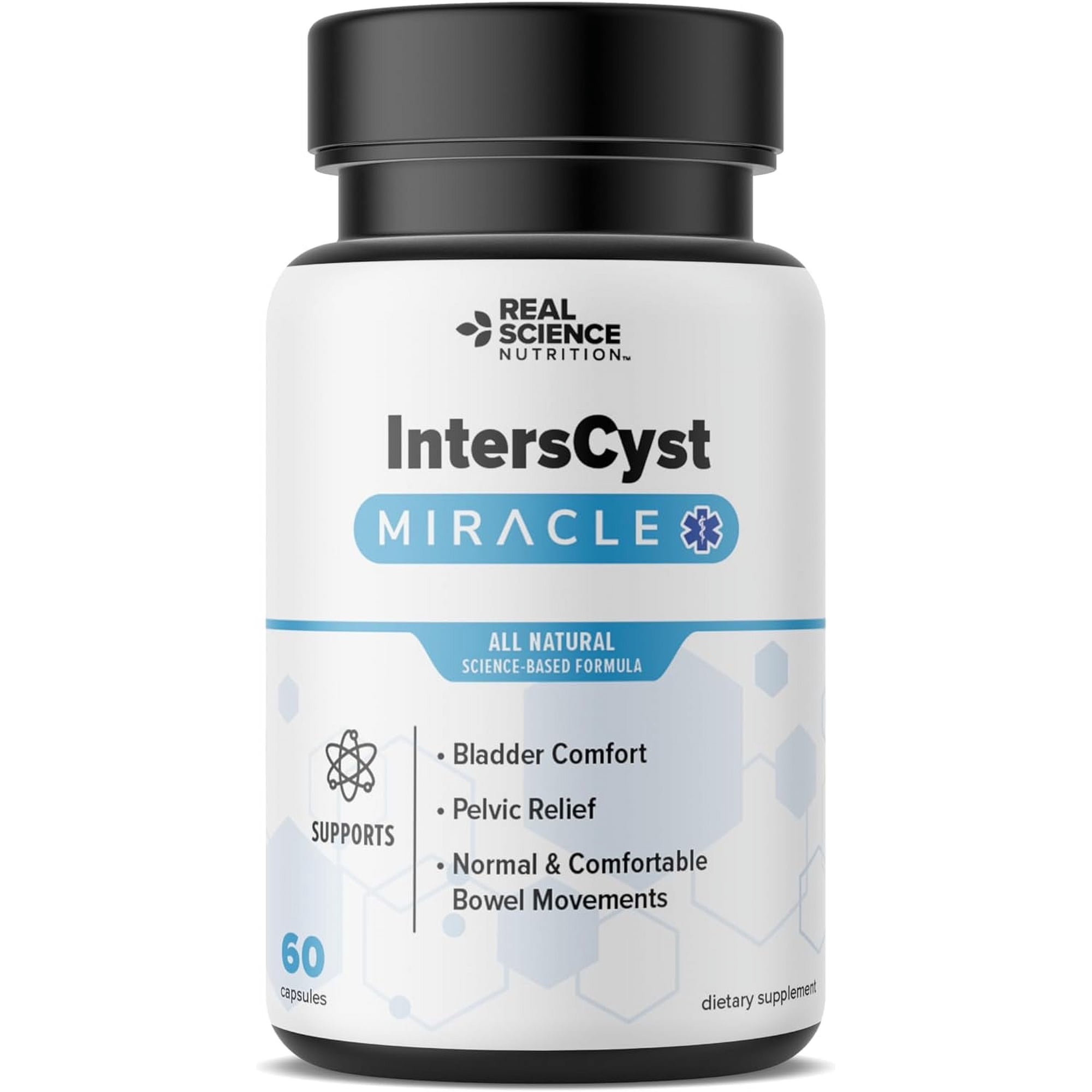 Real Science Nutrition IntersCyst Miracle A Natural Supplement for Bladder and Kidney Health, and Constipation